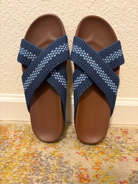 Rothy's Shoes - Rothy's Women’s Crossband Slide Sandals in Navy